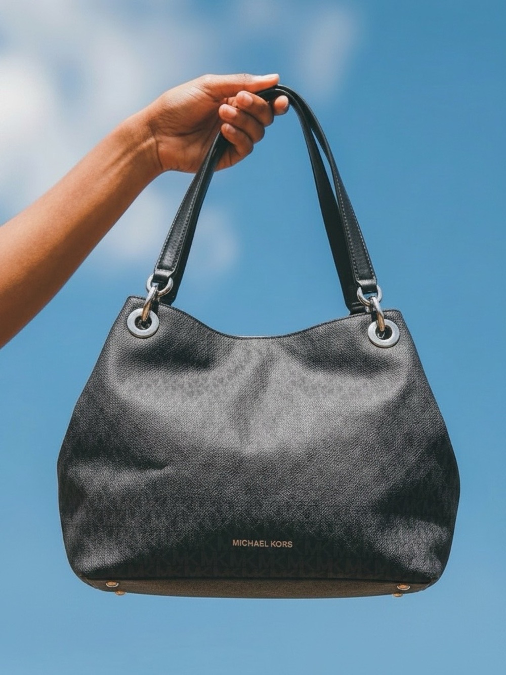 Michael Kors Black Leather Shoulder Tote